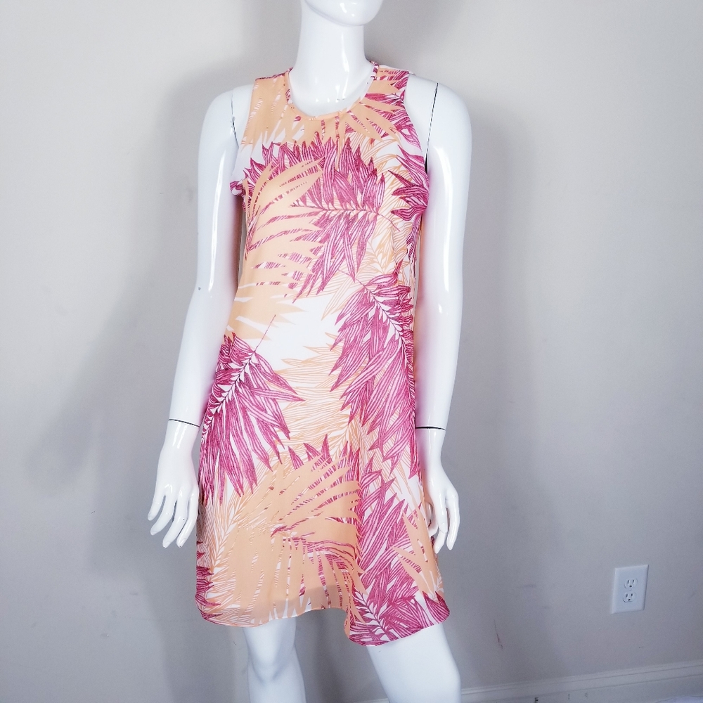 Calvin Klein Flared Tank Dress Tropical Print 10